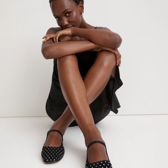 Madewell The Greta Ballet Flat True Black Multi Studded Mary Jane Flat 9 Classic - Picture 2 of 8